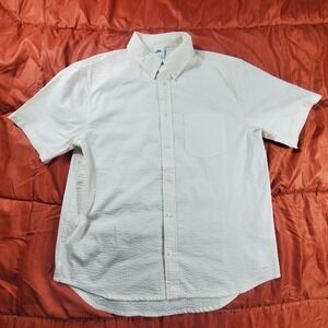 Nike Life Short-Sleeve Seersucker Button-Down Shirt Men's Size Medium FN3222-030